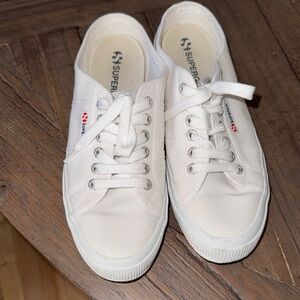 Superga Classic White Lace-Up Sneakers